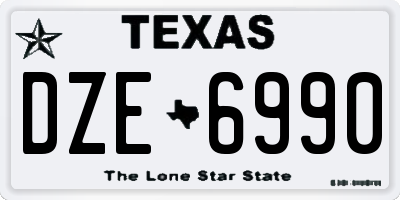 TX license plate DZE6990
