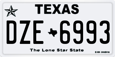TX license plate DZE6993
