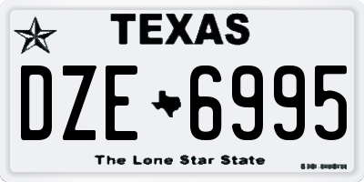 TX license plate DZE6995