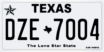 TX license plate DZE7004