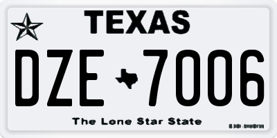 TX license plate DZE7006