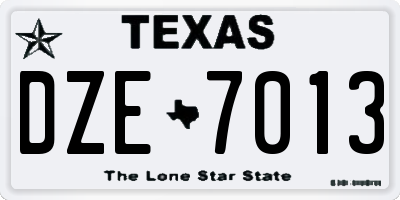 TX license plate DZE7013