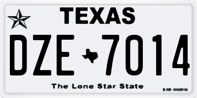 TX license plate DZE7014