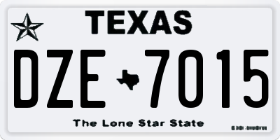 TX license plate DZE7015