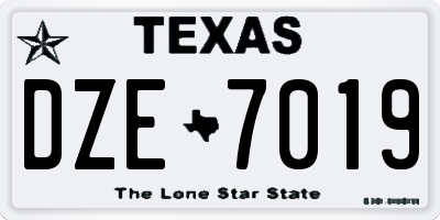 TX license plate DZE7019