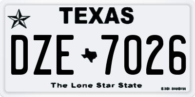 TX license plate DZE7026