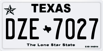 TX license plate DZE7027