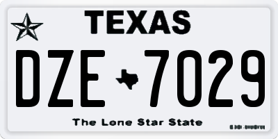 TX license plate DZE7029