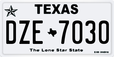TX license plate DZE7030