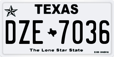 TX license plate DZE7036