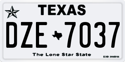 TX license plate DZE7037