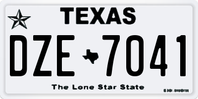 TX license plate DZE7041