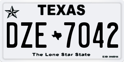 TX license plate DZE7042