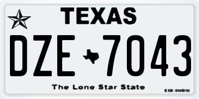TX license plate DZE7043