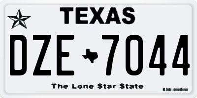 TX license plate DZE7044