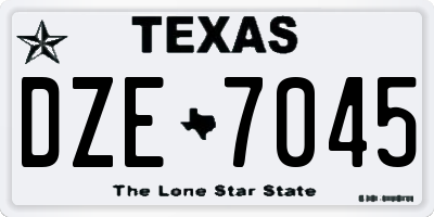 TX license plate DZE7045