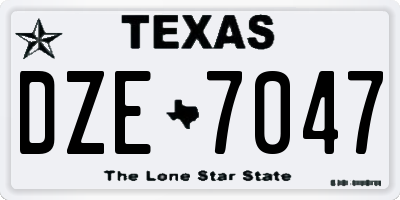 TX license plate DZE7047
