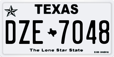 TX license plate DZE7048