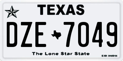 TX license plate DZE7049