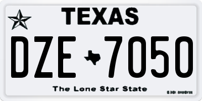 TX license plate DZE7050