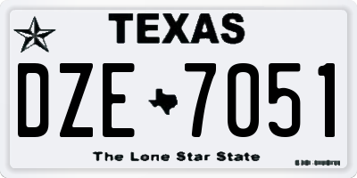 TX license plate DZE7051