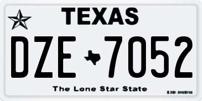TX license plate DZE7052