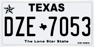TX license plate DZE7053
