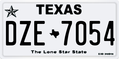 TX license plate DZE7054
