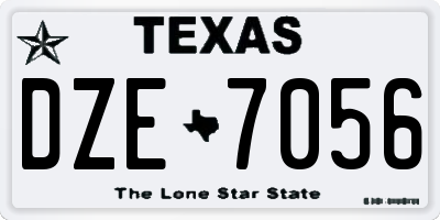 TX license plate DZE7056