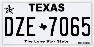 TX license plate DZE7065