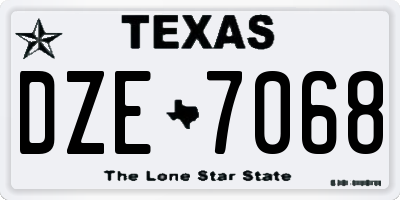 TX license plate DZE7068