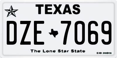 TX license plate DZE7069