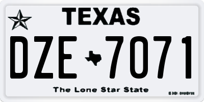 TX license plate DZE7071