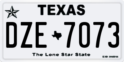 TX license plate DZE7073