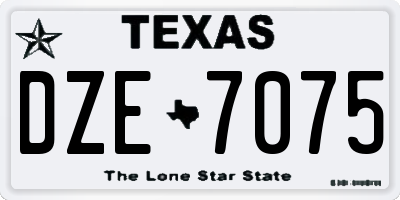TX license plate DZE7075
