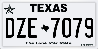 TX license plate DZE7079