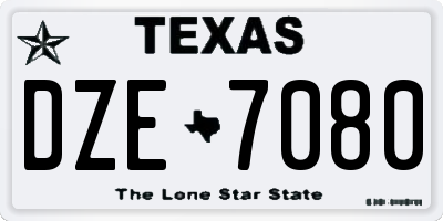 TX license plate DZE7080