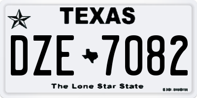 TX license plate DZE7082