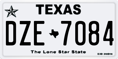 TX license plate DZE7084
