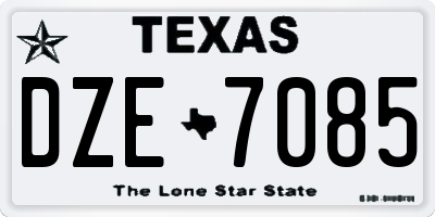 TX license plate DZE7085