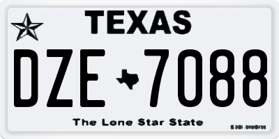 TX license plate DZE7088