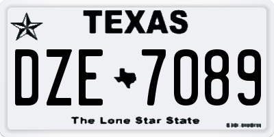 TX license plate DZE7089