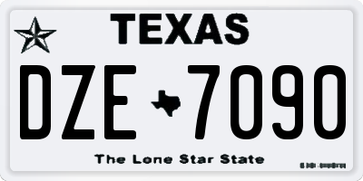 TX license plate DZE7090