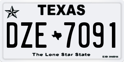 TX license plate DZE7091