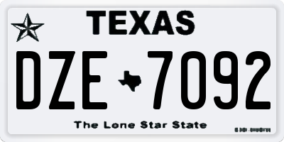 TX license plate DZE7092