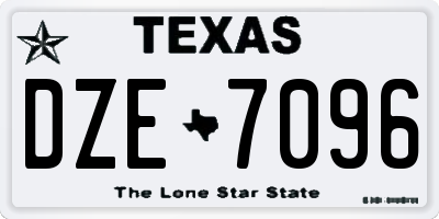 TX license plate DZE7096