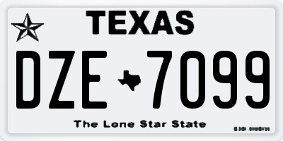 TX license plate DZE7099