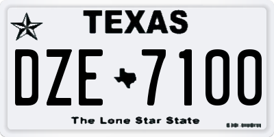 TX license plate DZE7100