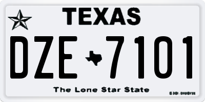 TX license plate DZE7101