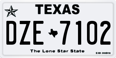 TX license plate DZE7102